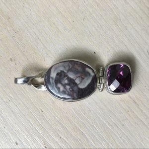 Sarda purple stone silver pendant